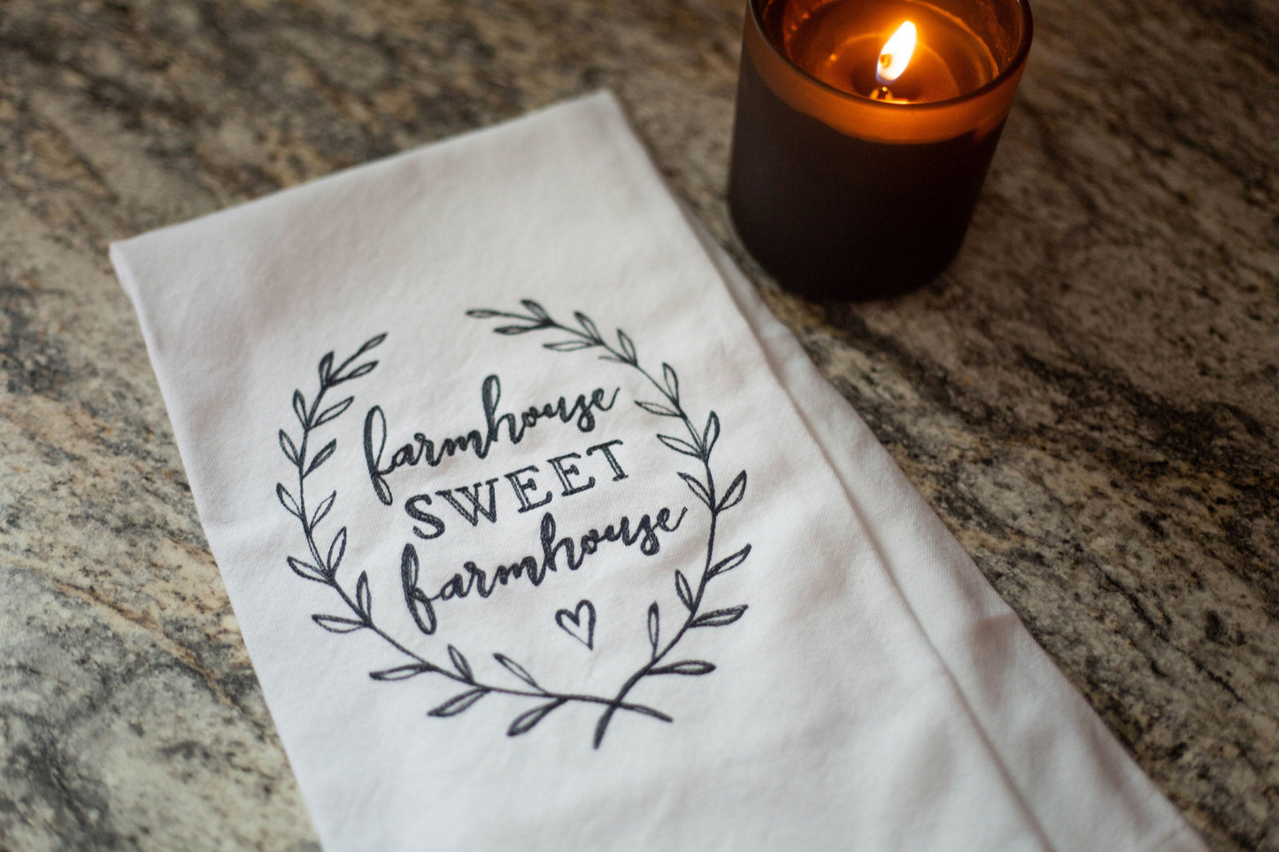 Farmhouse Sweet Farmhouse Embroidered Tea Towel