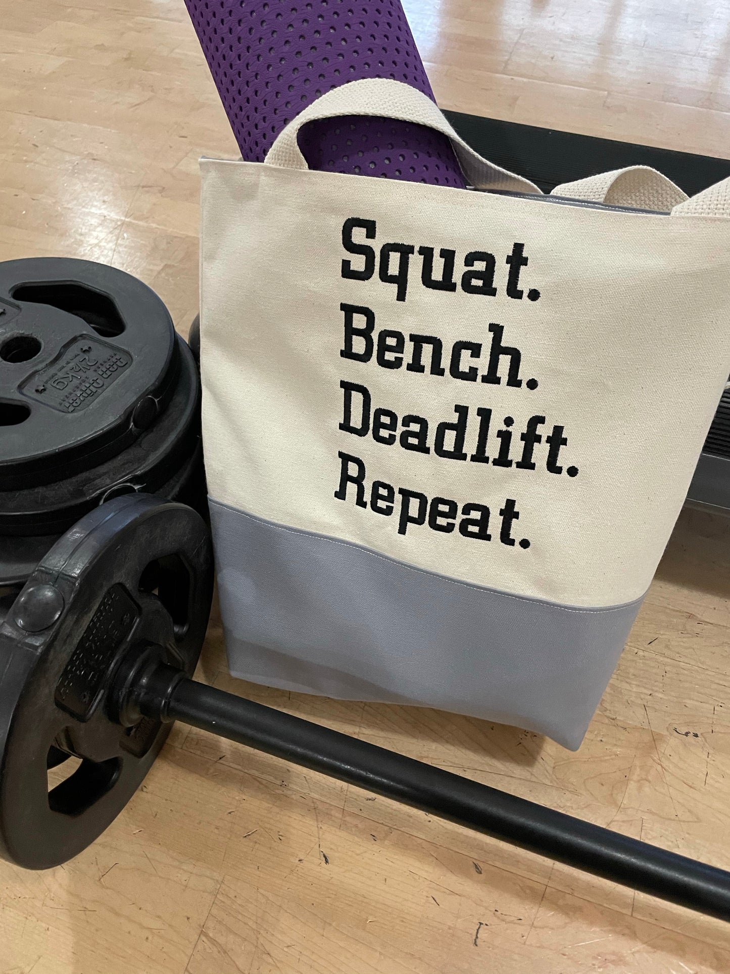 Squat Bench Deadlift Handmade Gym Tote