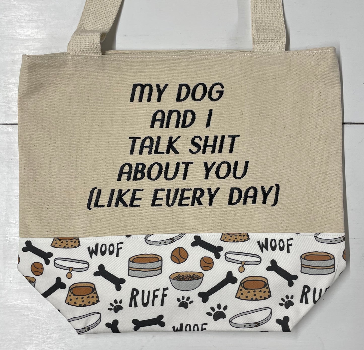 My Dog and I Handmade Tote Bag