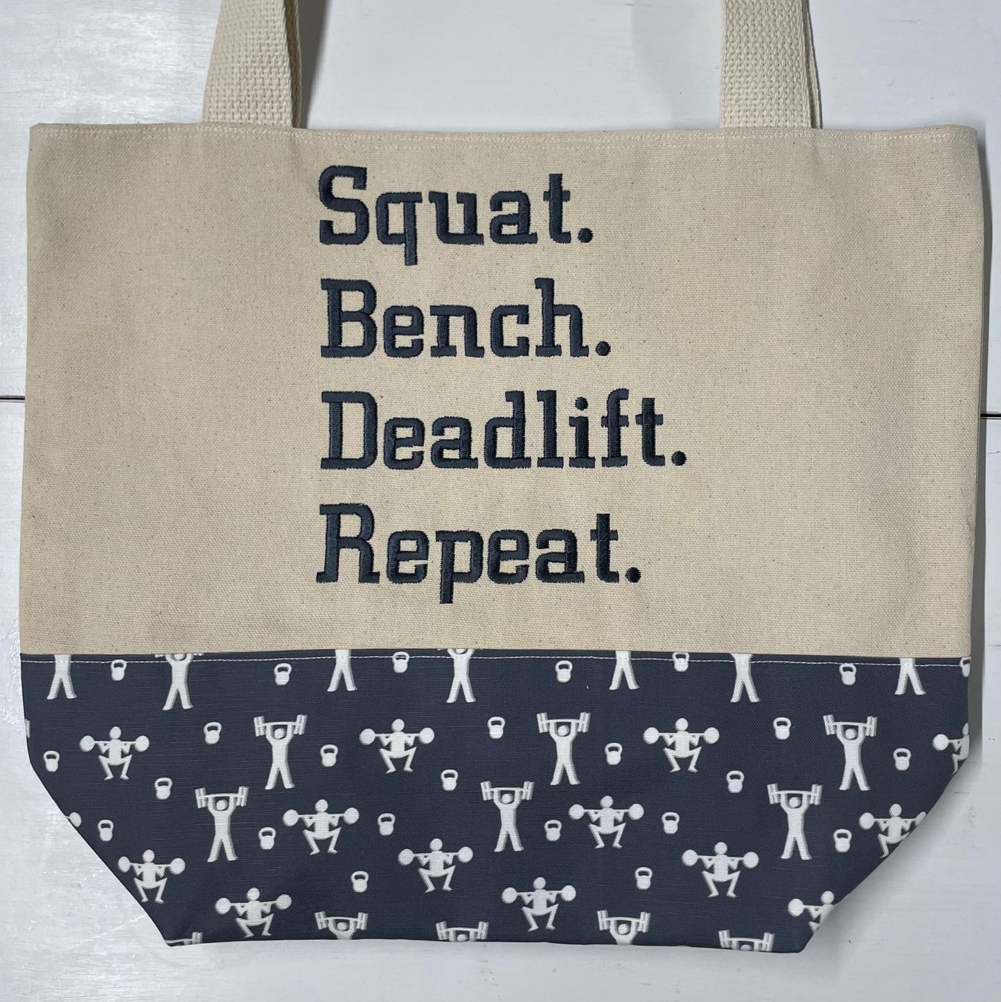 Squat Bench Deadlift Handmade Gym Tote