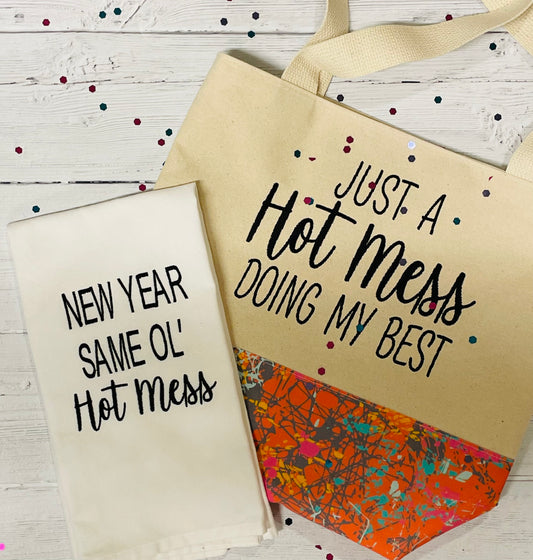 Hot Mess Handmade Tote Bag