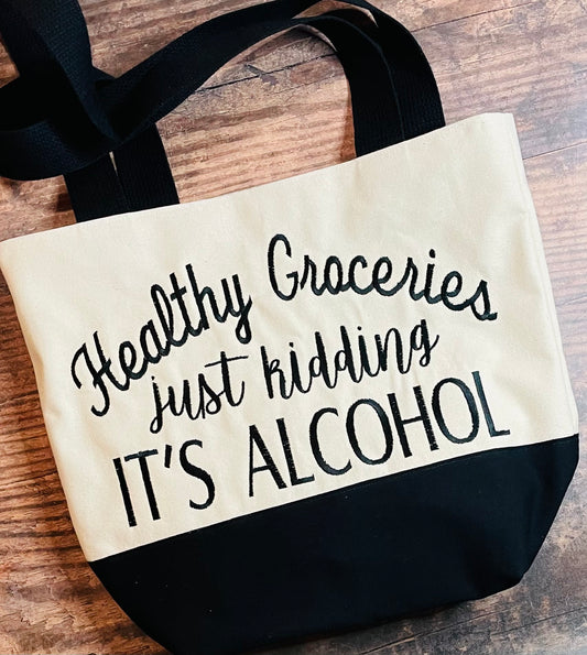 Healthy Groceries Handmade Tote Bag