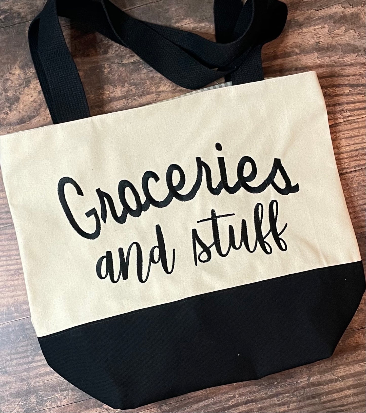 Groceries and Stuff Handmade Tote Bag